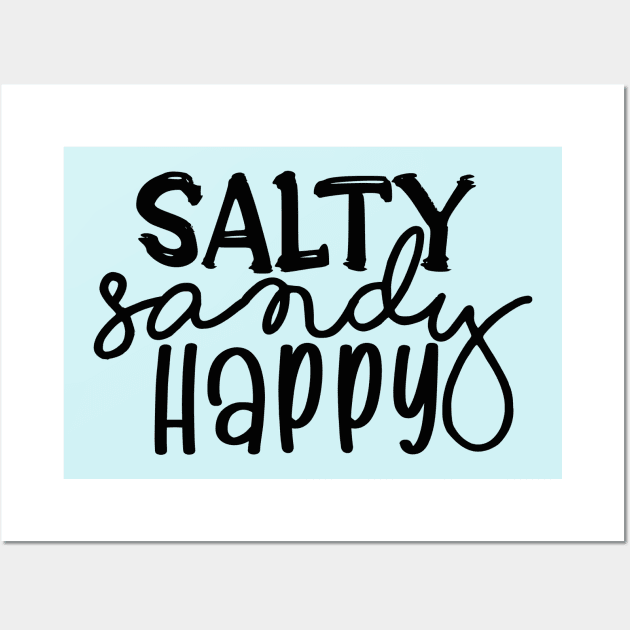 Salty, Sandy, Happy Wall Art by Del Doodle Design